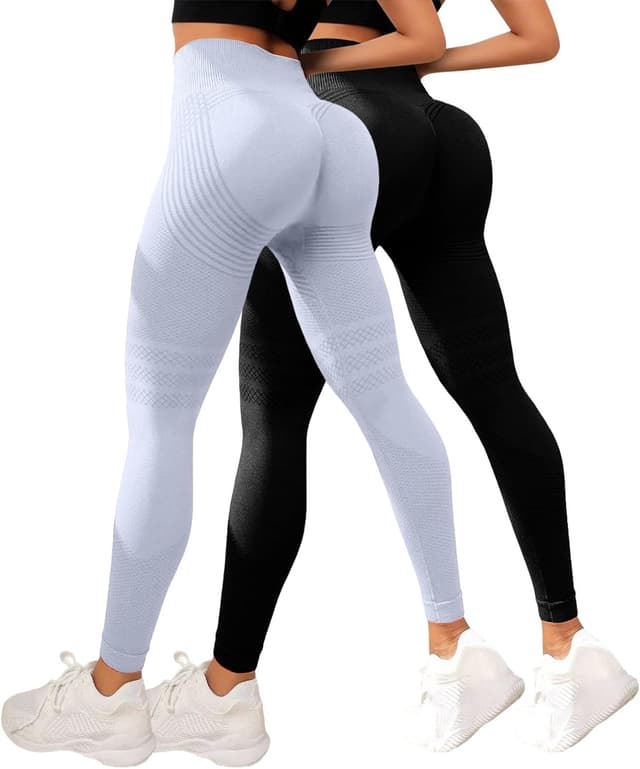 Detalle de SLNLUYK 2 pack leggings anticellulite 3D con compressione, push up e vita alta