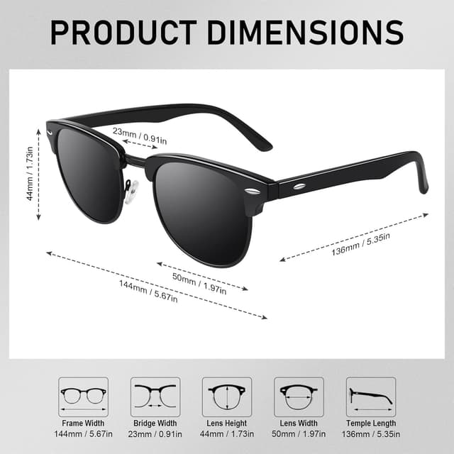 Thumbnail 4 de GQUEEN Horn Gestell Halbrahmen Sonnenbrille