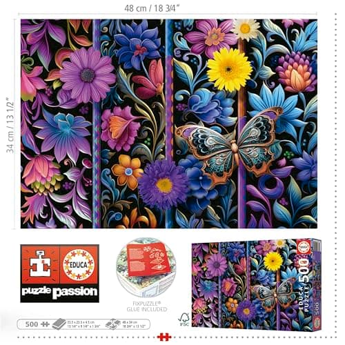 Detalle 1 de Educa - Badda Bloom 🧩 Puzzle 500 Piezas adulto, 48x34cm, Cola Fix