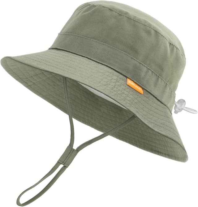 Detalle de FURTALK Baby- und Kinder-Sonnenhut mit UV-Schutz und breiter Krempe (verstellbar, faltbar)