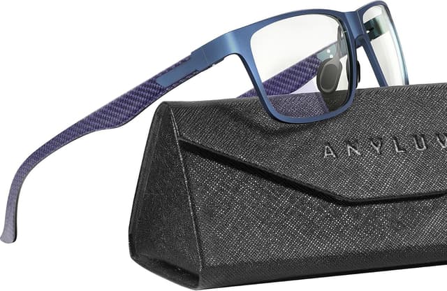 Detalle de ANYLUV Blue Light Blocking Glasses for Men (Lightweight Al-Mg + Carbon Fiber Composite Frames)