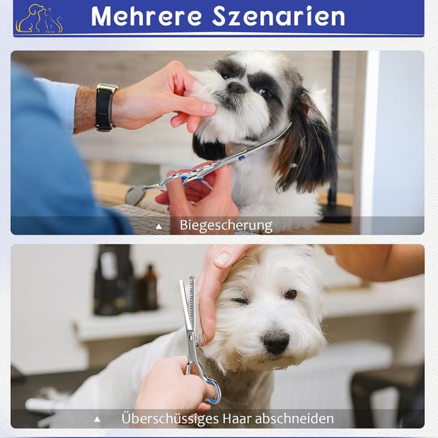 Thumbnail 6 de Professional stainless steel one-piece dog grooming scissors with safety round tip (4CR) – titanium coated grooming shears, pink