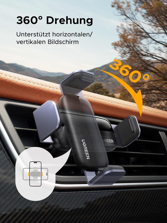 Detalle de UGREEN Handyhalterung Auto Lüftung 360° Drehung