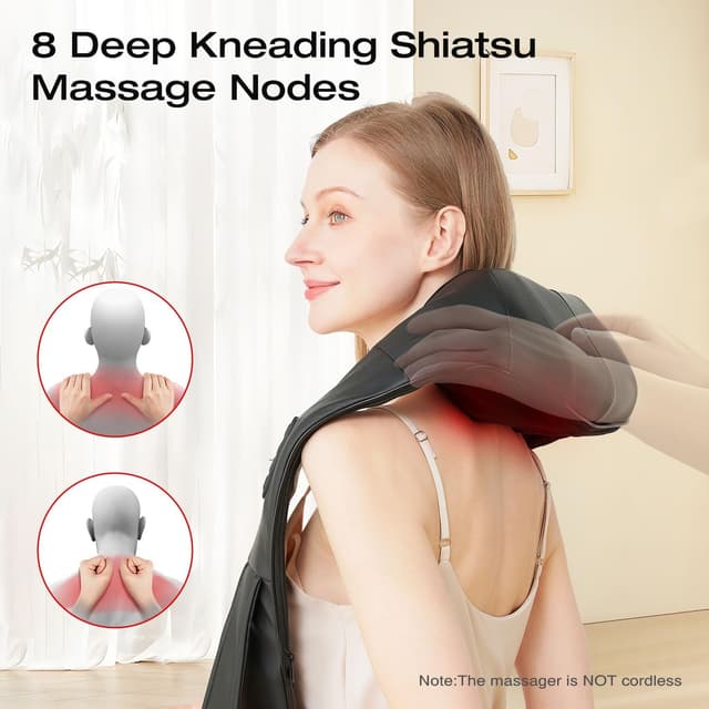 Detalle de AERLANG Masajeador cervical y espalda 15 min