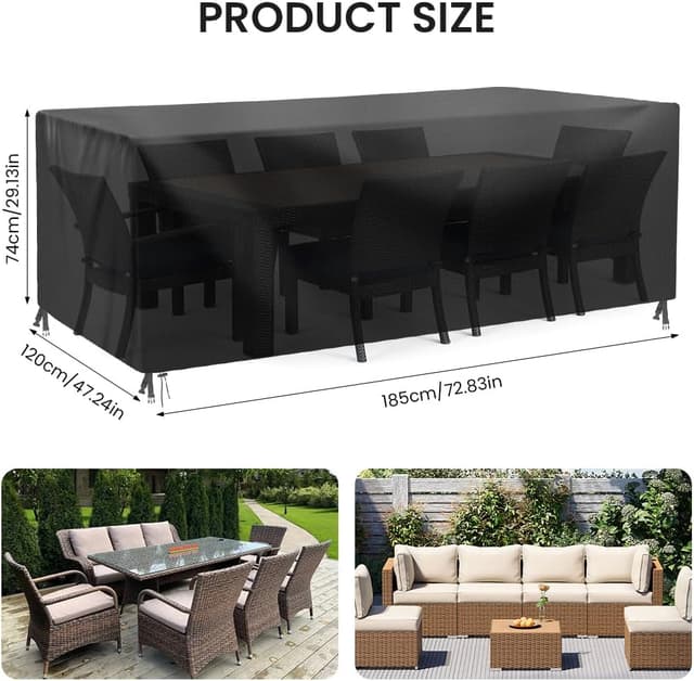 Detalle 2 de AOOWU Copertura impermeabile per mobili da giardino in tessuto Oxford 210D (185*120*74 cm)