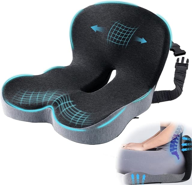 Imagen de Ergonomic Seat Cushion Memory Foam 1 Adjustable Strap en OfertitasTOP