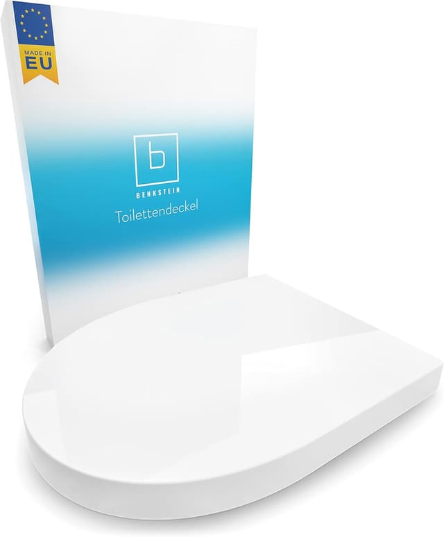 Detalle de Benkstein Abattant de WC antibactérien en Urea-Duroplast avec fermeture douce et Quick Release (forme D, blanc)