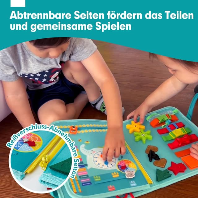 Thumbnail 4 de Hahaland Montessori Busy Board – Activity Board mit 15 Aktivitäten