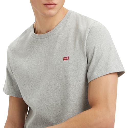 Detalle 2 de Levi's SS Original Housemark tee en Mid Tone Grey Heather, camiseta casual para hombre (XL)