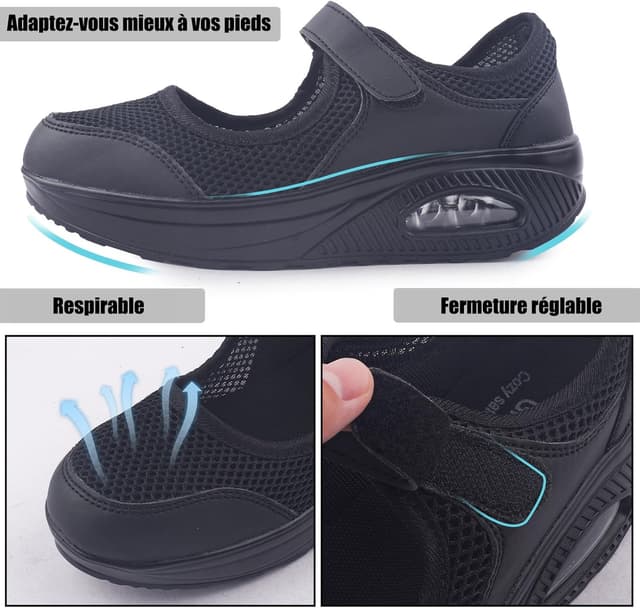 Detalle de Git-up Chaussures confort de travail pour infirmières antidérapantes, respirantes et réglables (femmes)
