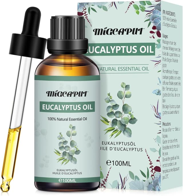 Detalle de Migcaput Ätherisches Öl Eukalyptusöl (100 ml) – Naturrein für Diffuser, Aromatherapie & DIY