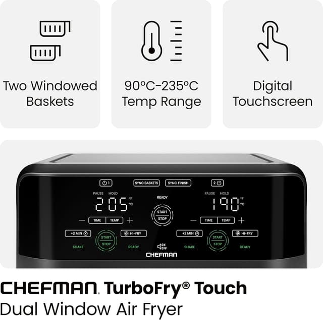 Thumbnail 1 de CHEFMAN 5.6L Dual Air Fryer Oven