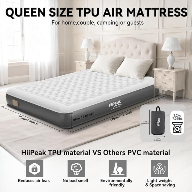 Thumbnail 4 de HiiPeak Inflatable Mattress 190x150cm