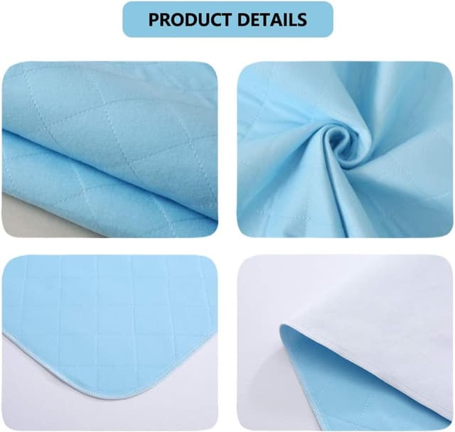 Detalle de Beedsooth set di 2 traverse impermeabili ad alta assorbenza 70x90 cm, blu