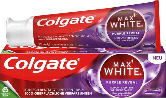 Thumbnail 1 de Colgate Max White Purple Reveal Pasta Blanqueadora, 12 uds 🦷