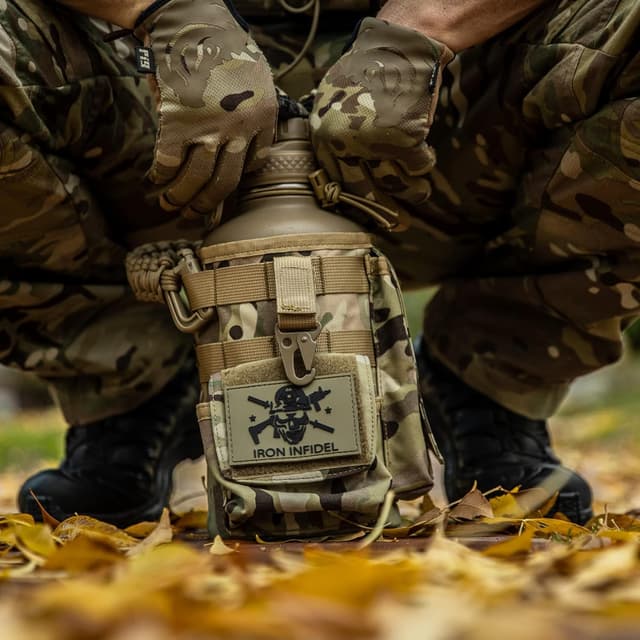 Thumbnail 6 de Iron Infidel Battle Bottle 64 oz Insulated Water Bottle with Removable Sleeve and Paracord Handle (OCP Camo)