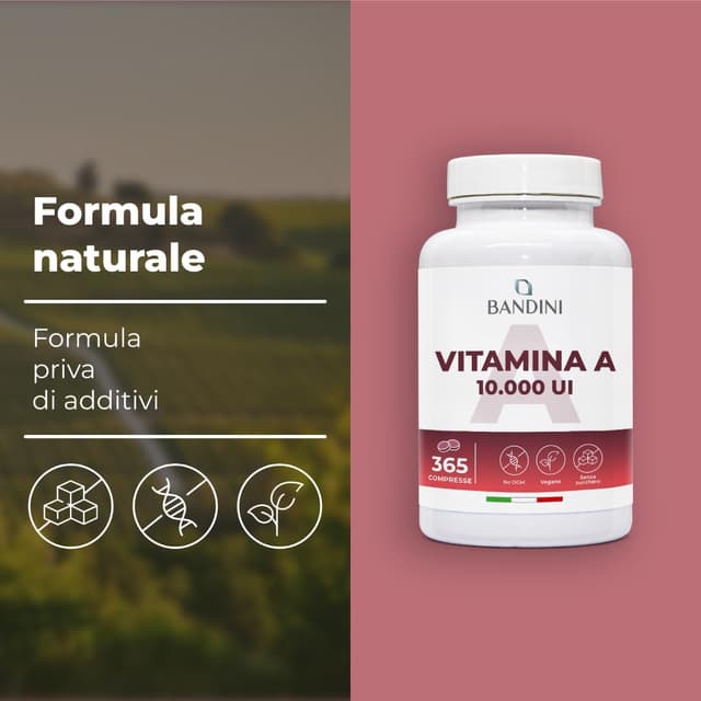Detalle de Bandini Vitamina A Pura 365 microcompresse vegane (1+ anno) – acetato di retinile, alternativa alle gocce