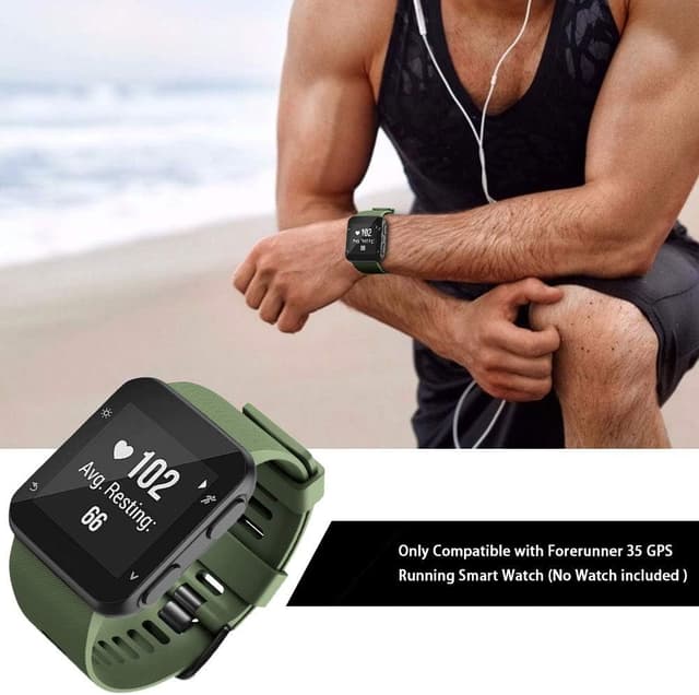 Detalle 2 de ANBEST cinturino in silicone compatibile con Forerunner 35 e Approach S10 (sostituzione per smartwatch sportivo)