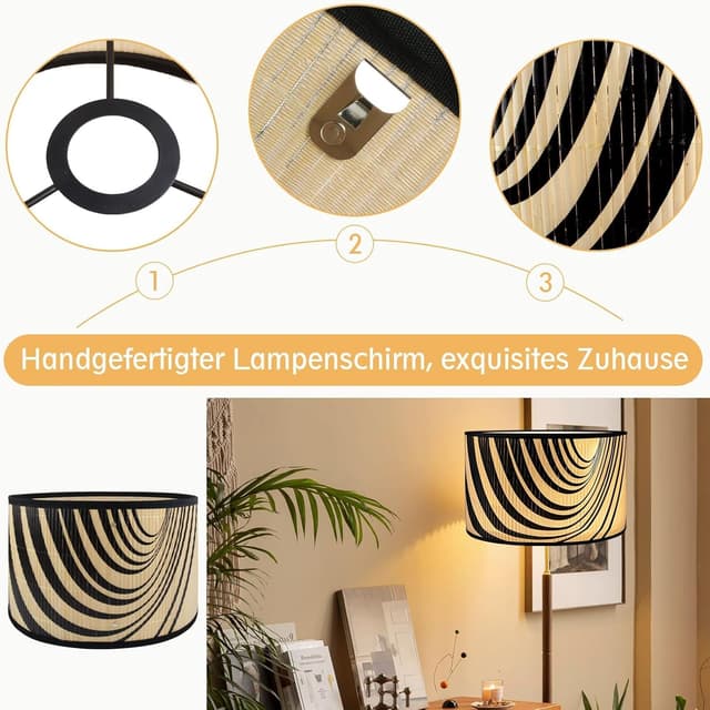 Detalle 2 de Kinhwa Bambus Lampenschirm 30x30x20cm