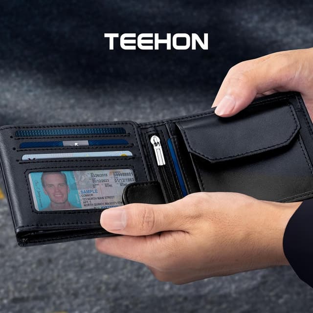 Thumbnail 6 de TEEHON Portafoglio Uomo RFID Blocking slim in pelle microfibra