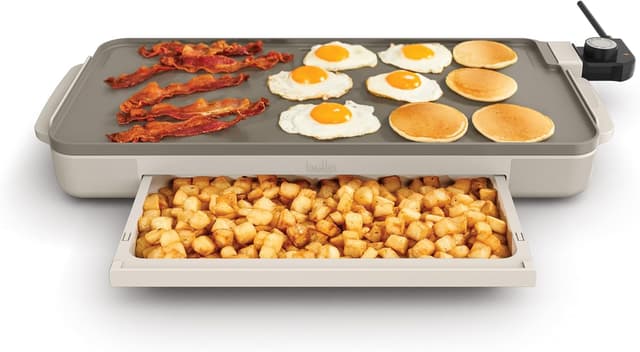 Detalle de 10" x 20" Electric Griddle with Warming Tray (EverGood™ Ceramic Nonstick) by Bella — Removable Temperature Probe