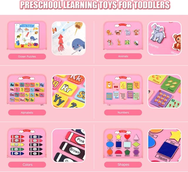 Detalle de Busy Board Montessori Toys for Toddlers 1–6 Years