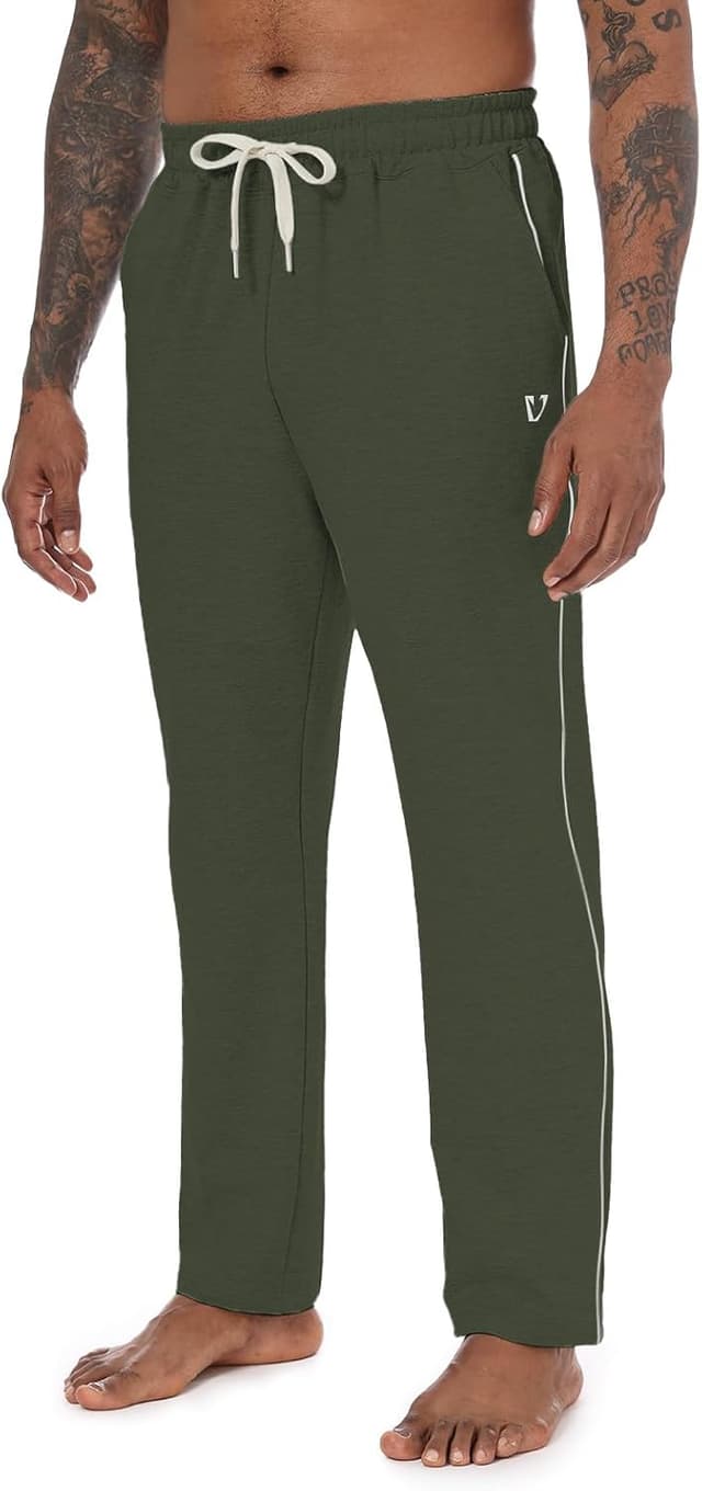 Detalle de Vortewind Jogginghose Herren aus Baumwoll-Jersey mit 3 Taschen und elastischem Bund