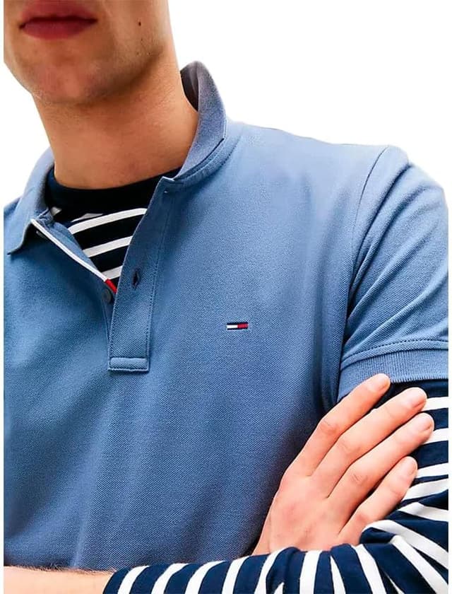 Detalle de Tommy Jeans Polo manches courtes homme Slim Fit en coton biologique