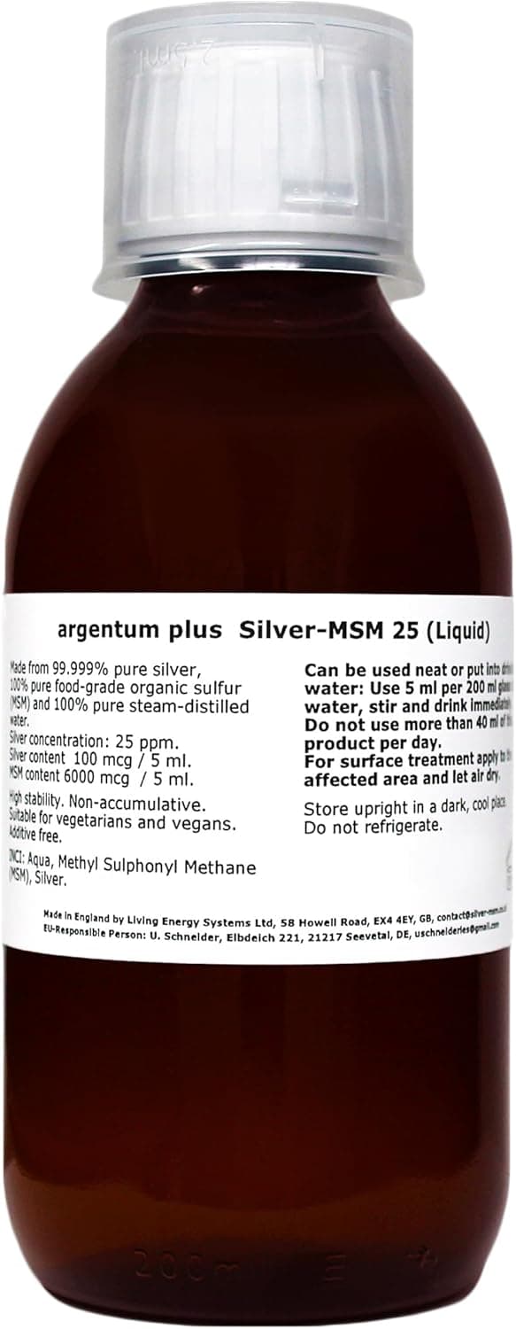 Detalle 2 de argentum plus Silber-MSM 25 (flüssig) – 200 ml