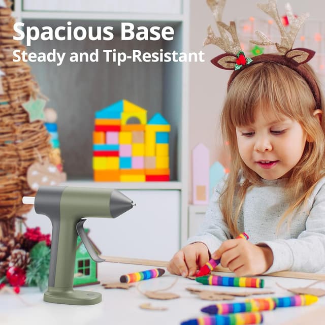 Detalle 2 de Tilswall 4V Cordless Hot Glue Gun Kit (USB-C Rechargeable) with 20 x 7x140mm Glue Sticks