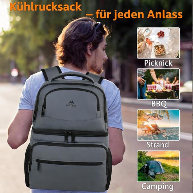 Detalle 2 de Kühlrucksack MATEIN Kühlrucksack 34L, 40 Dosen