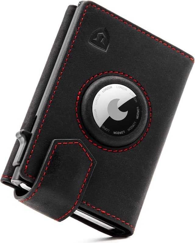 Detalle de LORZOR® Design für Airtag Wallet, Slim Wallet mit Münzfach, Geldbörse Herren echtem Leder, RFID Blocker Portemonnaie, Portmonee Herren kartenetui Platz für 10 Karten, Geldbeutel (Schwarz rot)
LORZOR® Design für Airtag Wallet, Slim Wallet mit M…