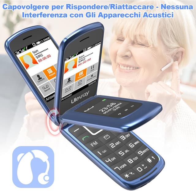 Detalle de CHAKEYAKE telefono 4G per anziani Dual SIM