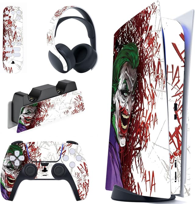 Detalle de PlayVital Clown “Hahaha” Full Set Skin Decal for PS5 Disc Edition console & accessories
