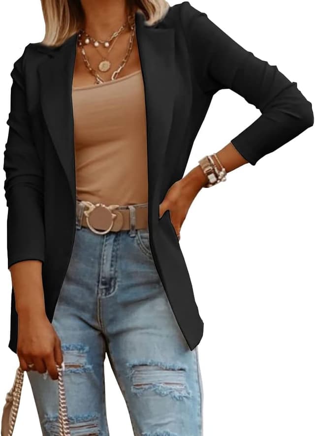 Detalle 1 de Womens Casual Long Sleeve Knit Blazer