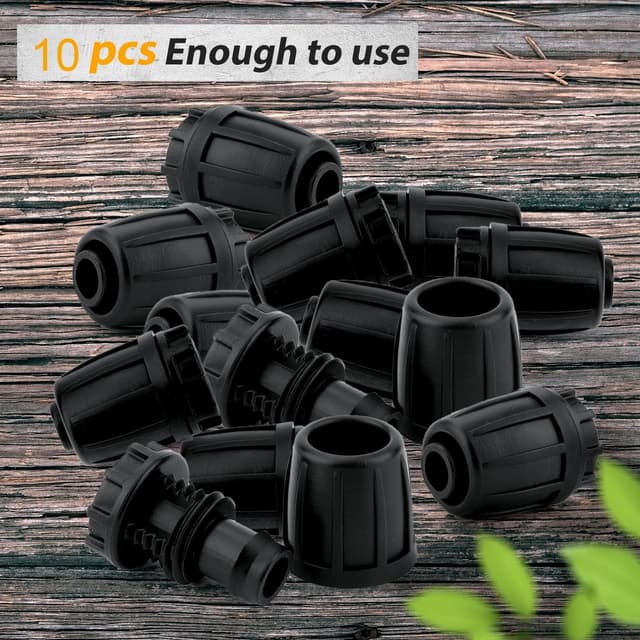 Detalle de Hydrogarden kit 10 pezzi per irrigazione a goccia 16 mm con connettori a Tappi terminali