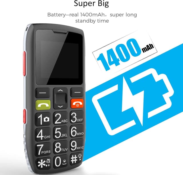 Detalle de artfone C1 Unlocked Senior Big Button Mobile Phone with SOS Emergency Button (1400mAh)