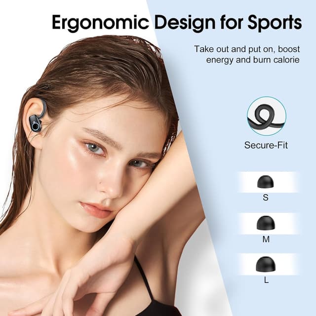 Thumbnail 6 de Wireless Sports Earbuds with Bluetooth 5.3, ENC Mic & IP7 Waterproof (In-ear, LED case)