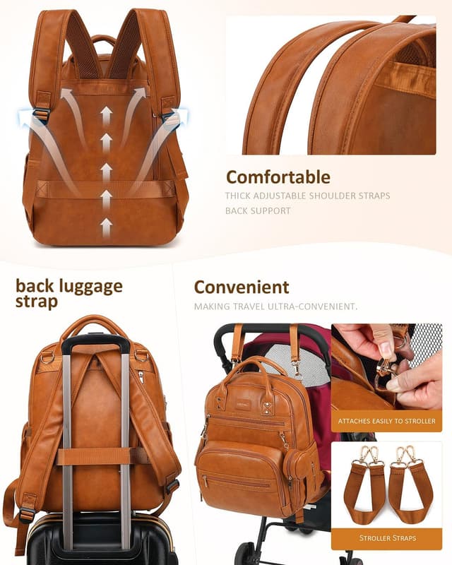 Thumbnail 2 de ROSEGIN Vegan Leather Baby Changing Bag 35L