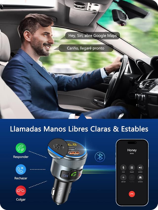 Thumbnail 4 de LENCENT Transmisor FM Bluetooth 5.1 carga rápida