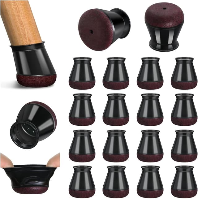 Thumbnail 6 de 32 Stuhlbeinkappen aus Silikon mit umwickeltem Filz (rund) für Stuhlbeine 20,1–30 mm