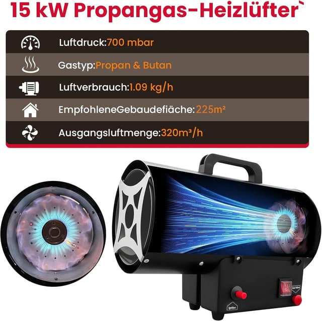 Thumbnail 2 de GASLAND FlameJet FH15FBDE 15 kW Gasheizgerät