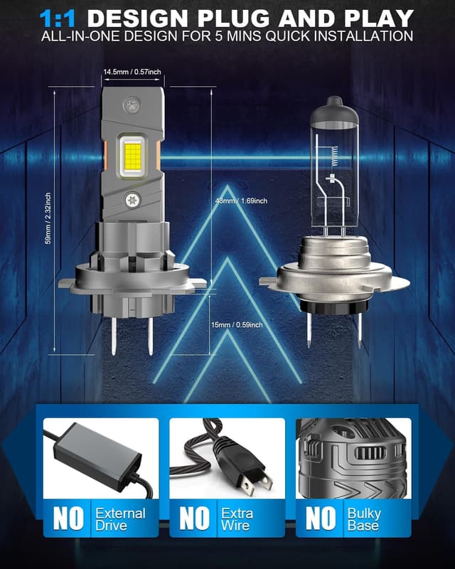 Thumbnail 4 de BEAMFLY H7 110W 36000LM LED headlight bulb