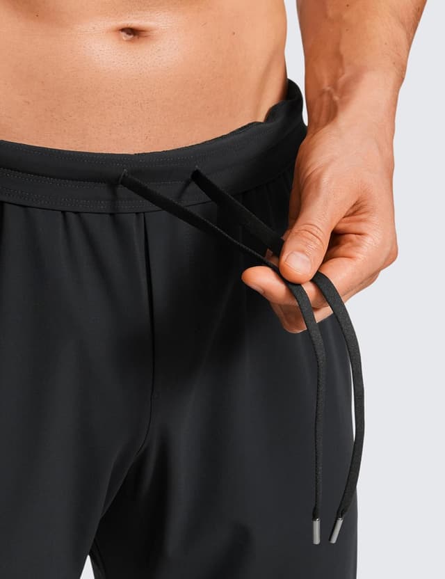 Detalle de Pantalon de jogging léger CRZ YOGA pour homme – séchage rapide, poches zippées, noir (S)