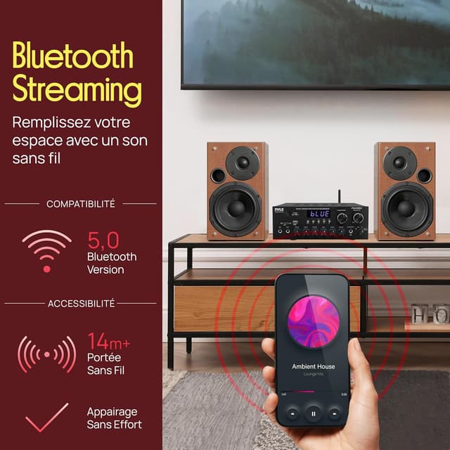 Detalle de Pyle Ampli Bluetooth 300W