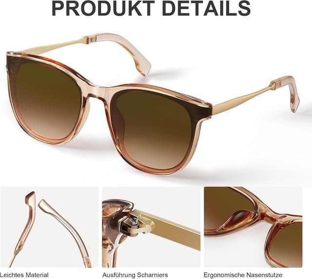 Thumbnail 4 de kunchu Sonnenbrille Damen Retro Quadrat UV400