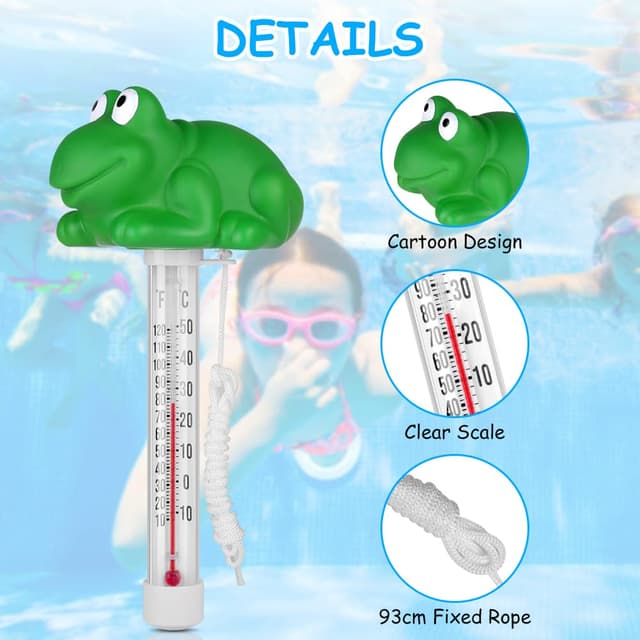 Detalle de Thermomètre flottant de piscine OFFCUP avec ficelle « grenouille »