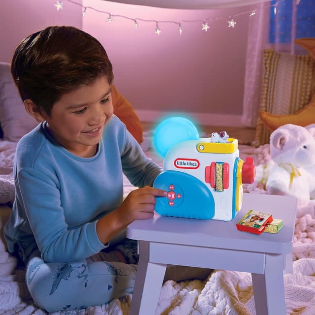 Detalle de Little Tikes Storytelling Machine Set with Time for Stories, Audio-Repeat Book & Night Light