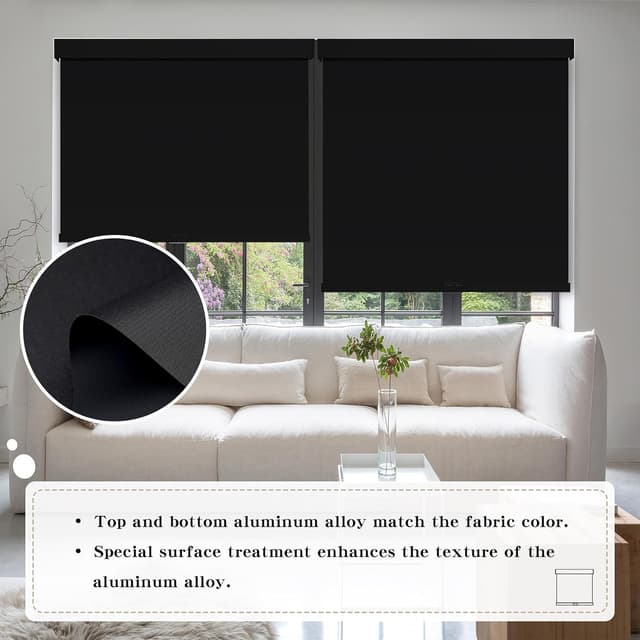 Thumbnail 1 de SUNOFF Cordless Blackout Roller Shades 28" x 72"