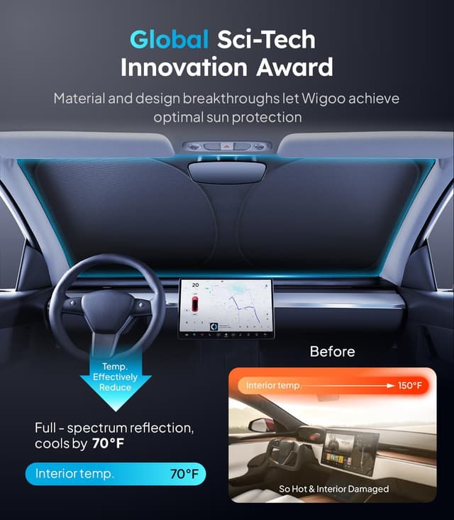 Detalle 2 de Wigoo Model Y Sunshade 2020-2026